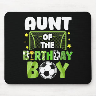 Soccer Aunt Birthday Boy Party Soccer Family Match Mouse Mat