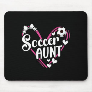 Soccer Aunt Heart Aunt Of A Soccer Player Auntie Mouse Mat