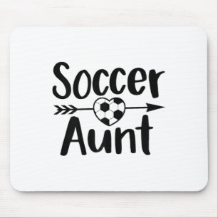 Soccer Aunt Heart Sport Lover Auntie Mother's Day Mouse Mat