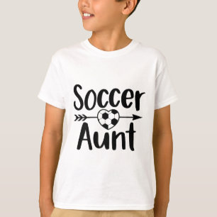Soccer Aunt Heart Sport Lover Auntie Mother's Day T-Shirt