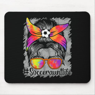 Soccer Aunt Life Messy Bun Proud Soccer Auntie  Mouse Mat