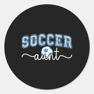 Soccer Aunt Proud Aunt Of A Soccer Player Auntie Classic Round Sticker