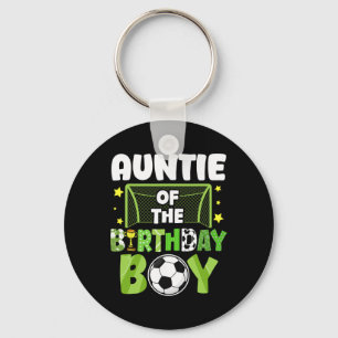 Soccer Auntie Birthday Boy Party Soccer Family Mat Key Ring