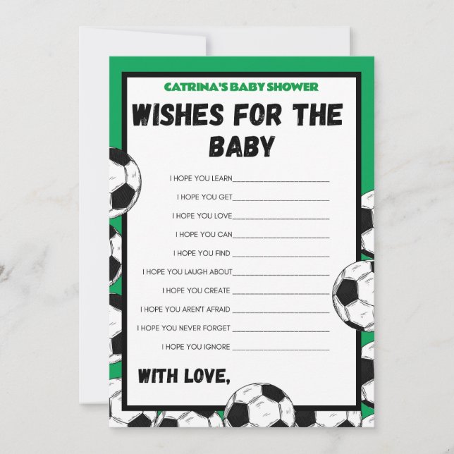 Soccer Baby Shower Game, Football - Editable Name, Invitation (Front)