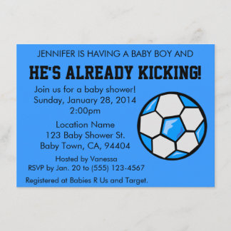 Soccer Baby Shower Invitation, Customisable Invitation