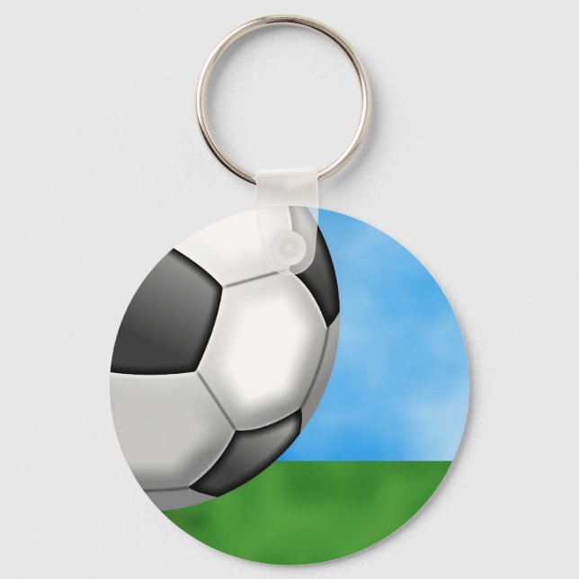 Soccer Background Key Ring (Front)