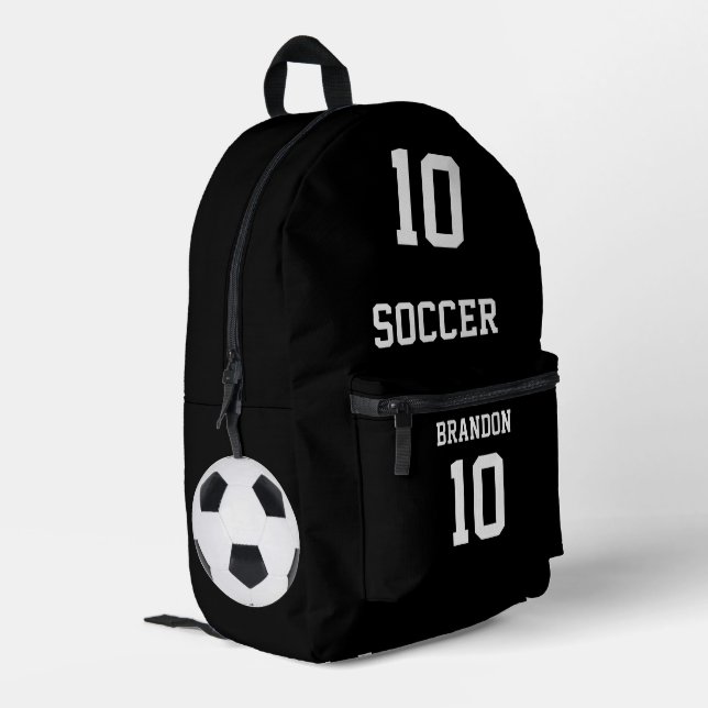 soccer backpacks black personalised player gol (Back Corner Left)