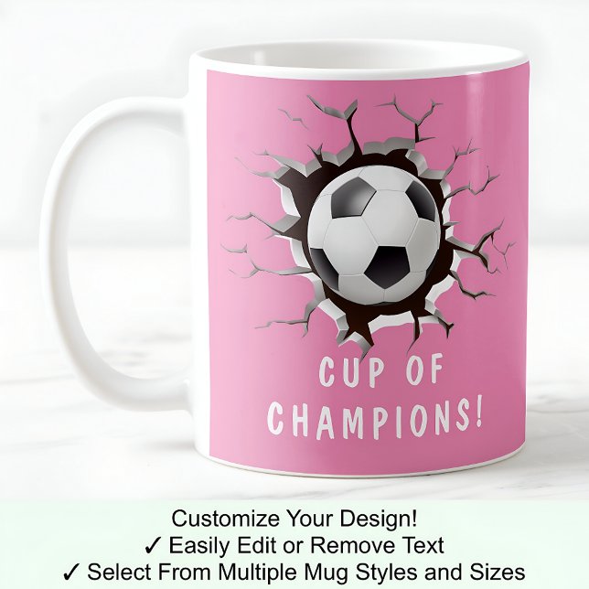 Soccer BaIl In A Mug! Novelty Football Lovers Pink Coffee Mug (Creator Uploaded)