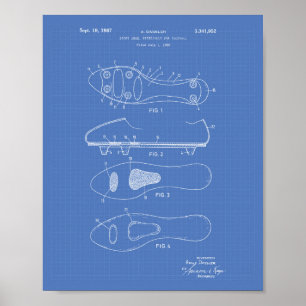Soccer Ball 1996 Patent Art - Blueprint Poster