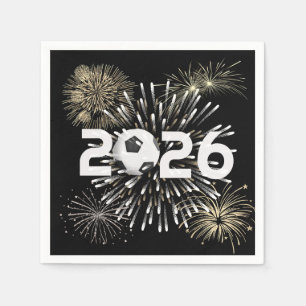 Soccer Ball 2026 New Year's Eve Party Napkin