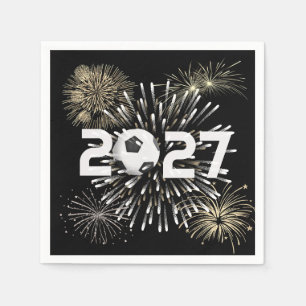 Soccer Ball 2027 New Year's Eve Party Napkin