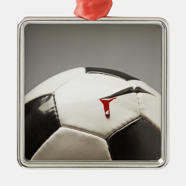 Soccer ball 3 metal tree decoration (Front)