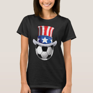 Soccer Ball 4th Of July Uncle Sam Men Women Americ T-Shirt