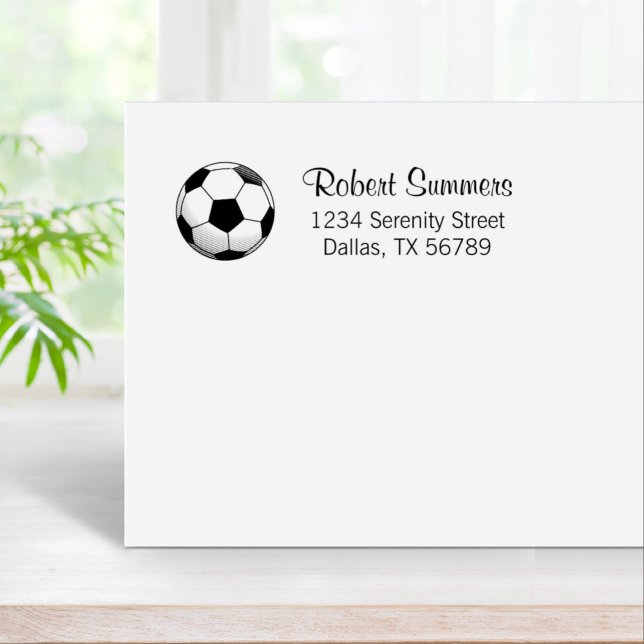 Soccer Ball Address Rubber Stamp (Creator Uploaded)