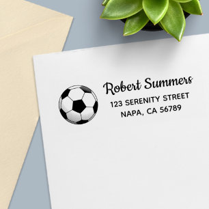 Soccer Ball Address Self-inking Stamp