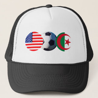Soccer Ball Algeria & USA Flags The MUSEUM Zazzle Trucker Hat