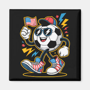 Soccer Ball American Flag Sungles Boys Gen Alpha 2 Magnet