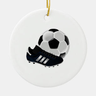 Soccer Ball and Cleat Ceramic Tree Decoration