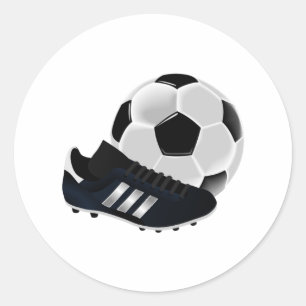 Soccer Ball and Cleats Classic Round Sticker