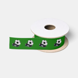Soccer Ball and Cleats Sports Satin Ribbon
