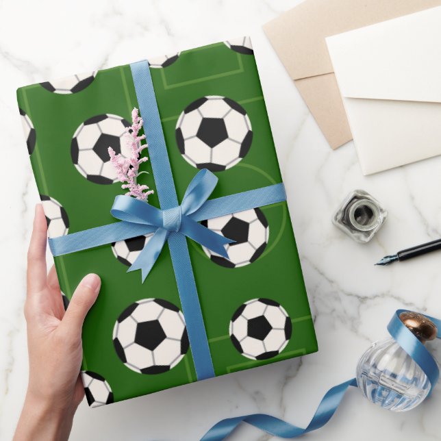 Soccer ball and Field party wrapping paper (Gifting)