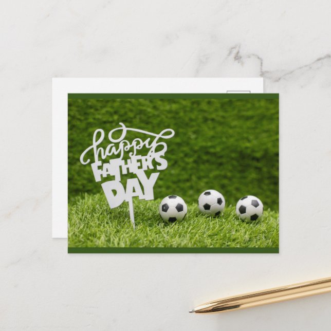 Soccer ball and Happy Father's Day for Dad Card (Front/Back In Situ)
