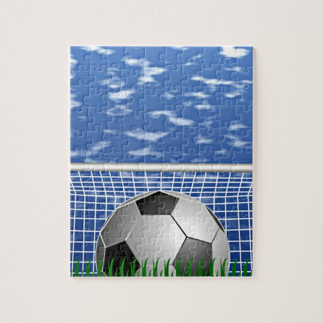 Soccer ball and net jigsaw puzzle (Vertical)