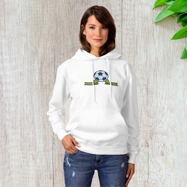 Soccer Ball And Ribbon Womens Hoodie (Creator Uploaded)