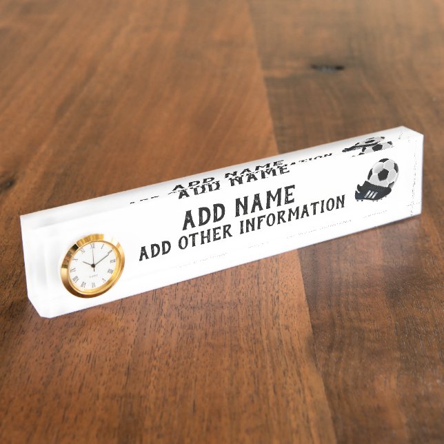 Soccer Ball and Shoe Nameplate (Side)