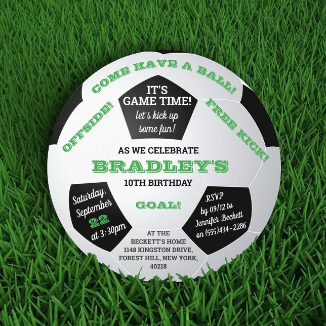 Soccer Ball Any Age Birthday Invitation (Creator Uploaded)