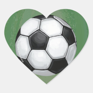 Soccer Ball Art Heart Heart Sticker