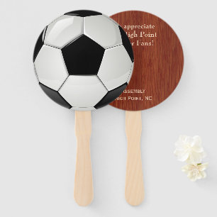 Soccer Ball Auction Paddle Hand Fan