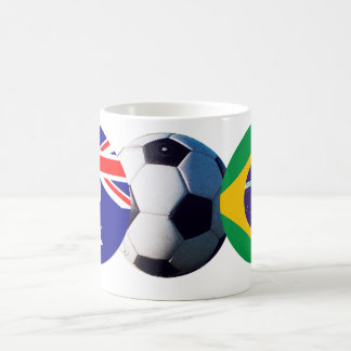 Soccer Ball Australia & Brazil Flag The MUSEUM Coffee Mug