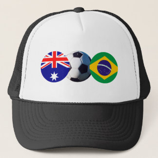 Soccer Ball Australia & Brazil Flag The MUSEUM Trucker Hat