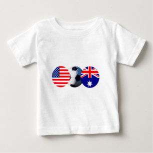 Soccer Ball Australia & USA Flag The MUSEUM Zazzle Baby T-Shirt