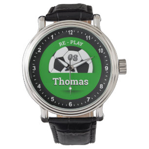 Soccer Ball backwards watch, Football reverse fun Watch