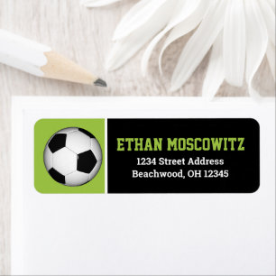 Soccer Ball Bar Mitzvah Address Labels