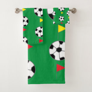 Soccer Ball Bath Towel Set