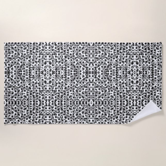 Soccer ball beach towel. beach towel (Front)