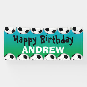 Soccer ball birthday banner