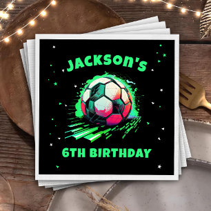 Soccer Ball Birthday Paper Napkin
