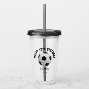 Soccer Ball Birthday Party Favour Acrylic Tumbler