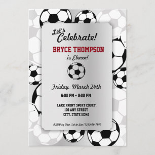 Soccer Ball Birthday Party Invitation
