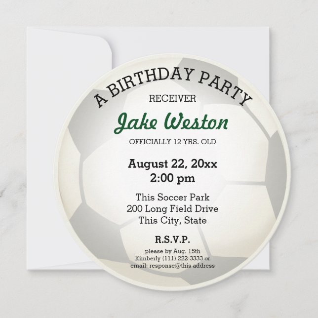 Soccer Ball Birthday Party Invitation (Front)