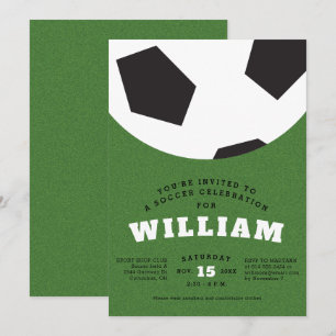 Soccer ball birthday party invitation