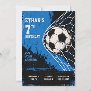 Soccer Ball Birthday Party Invitation