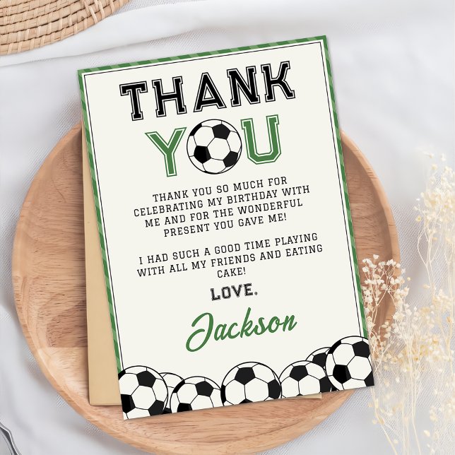 Soccer Ball Birthday Thank You Card (Creator Uploaded)