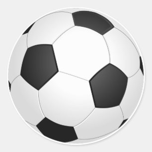 Soccer Ball Black and White Classic Round Sticker