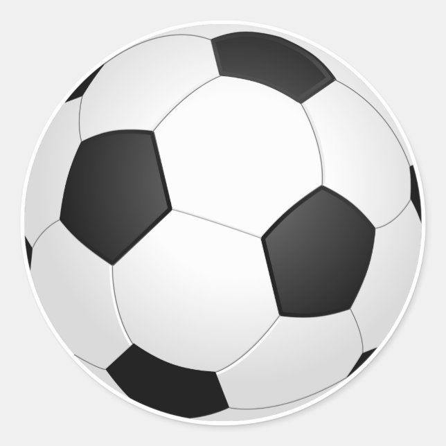 Soccer Ball Black and White Classic Round Sticker (Front)