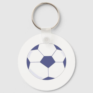 Soccer Ball - Blue and White Key Ring